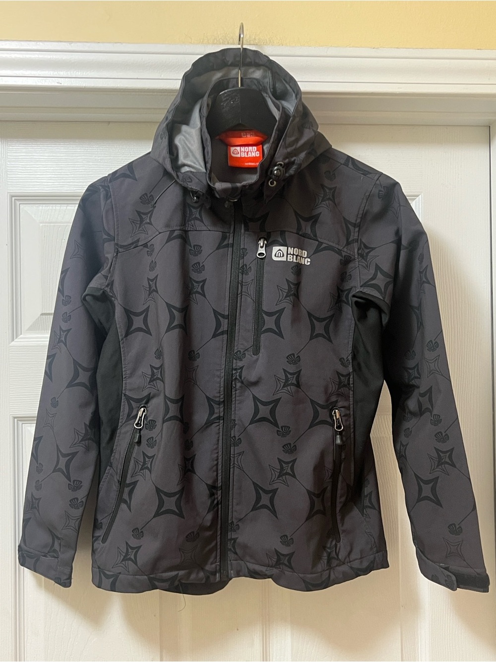 Nordblanc Kids' Black Patterned Hooded Jacket